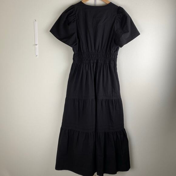 Anthropologie Somerset Maxi Dress Size SP Black Cotton Minimalist Neutral Petite - Picture 11 of 15